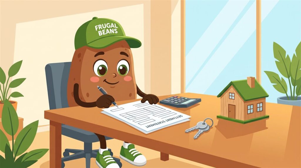 Bo reviews a settlement statement at the closing table to check seller closing costs